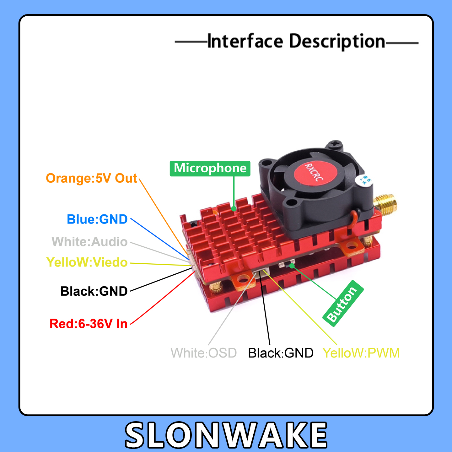 SLONWAKE 5.8G 2W VTX FPV 1800T - Drone Cinematic 评论和价格